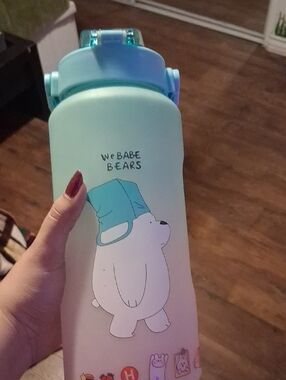 We Bare Bears Water Bottle - Mint Gradient